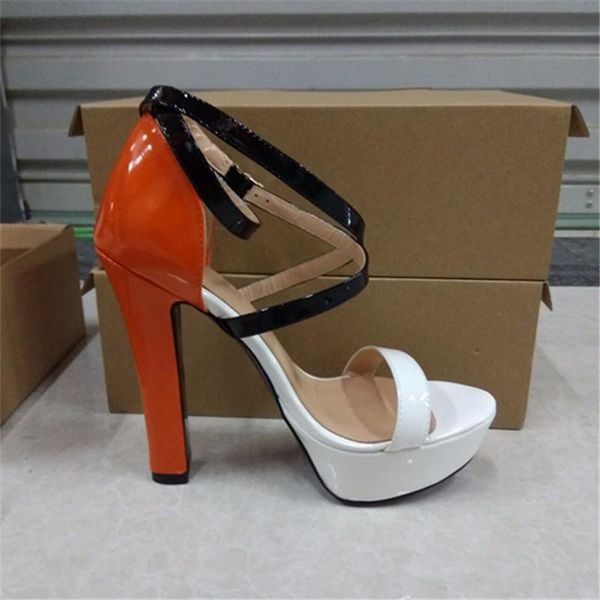 

sandals summer waterproof platform color matching thick heel fashion banquet dress large size custom daily women's shoes, Black
