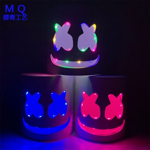 

mask 100 electric voice marshmallow headgear for halloween dance disco luminous marshmallow dj headgear