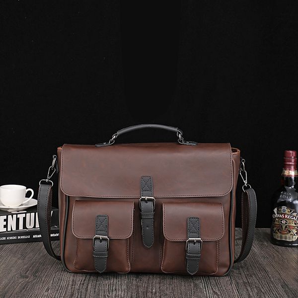 Bolsas de couro Messenger Messenger para homens e mulheres Escola de escritório Saco de Satchel para negócios Viagem Commuter Laptops Proteção