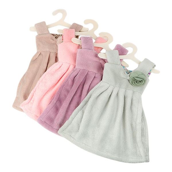 

towel coral velvet super absorbent dress shaped bathroom kitchen hand household