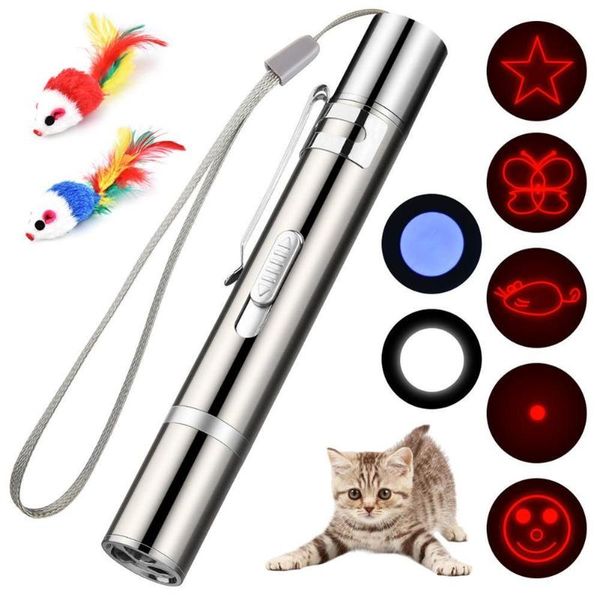 

cat toys indoor interactive usb charging red laser light uv funny toy for games exercise training