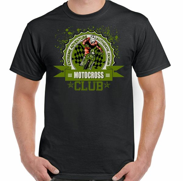 

Motocross CLUB MENS MOTORCYCLE T-shirt MotoX XGames Terrain Motorcycle Riding, White;black