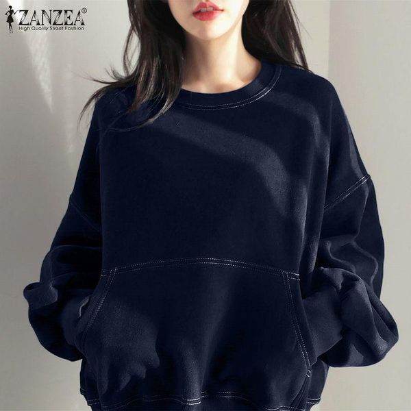 

women's hoodies & sweatshirts 2022 fashion solid sweatshirt autumn winter warm caual pullover women oversize long sleeve o neck, Black