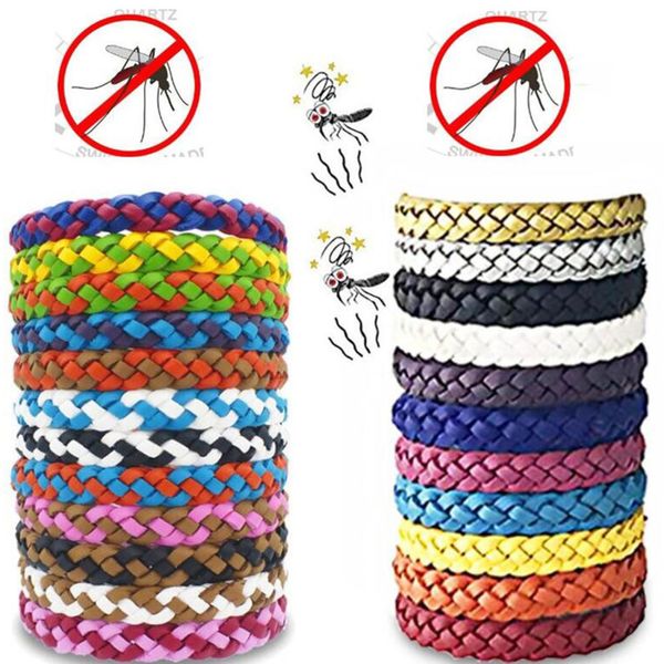 

diy braid pu leather bracelet mosquito repellent bracelets anti-mosquito wristband bangle ropes braid insect repellent pest control bug prot, Red;brown