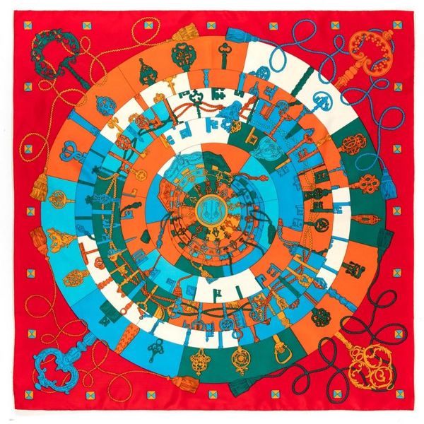 

scarves 90cm manual hand rolled twill silk scarf women key chain print square echarpes foulards femme wrap bandana hijab shawl, Blue;gray