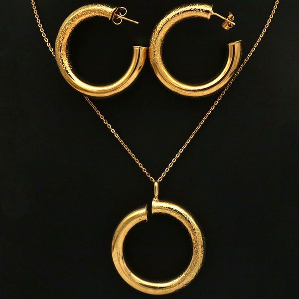 

earrings & necklace fashion round jewelry sets for women wedding set, Silver