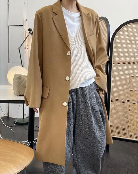 

women's trench coats fall woman long wool viscose, Tan;black