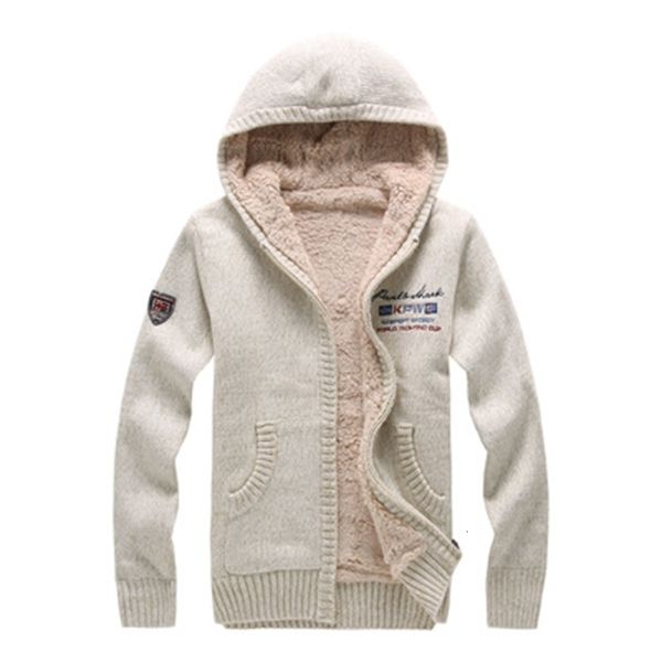 

men's fur & faux autumn winter fashion casual sweater cardigan coat loose fit 100% wool warm knitting clothes hooded coats sharked, Black