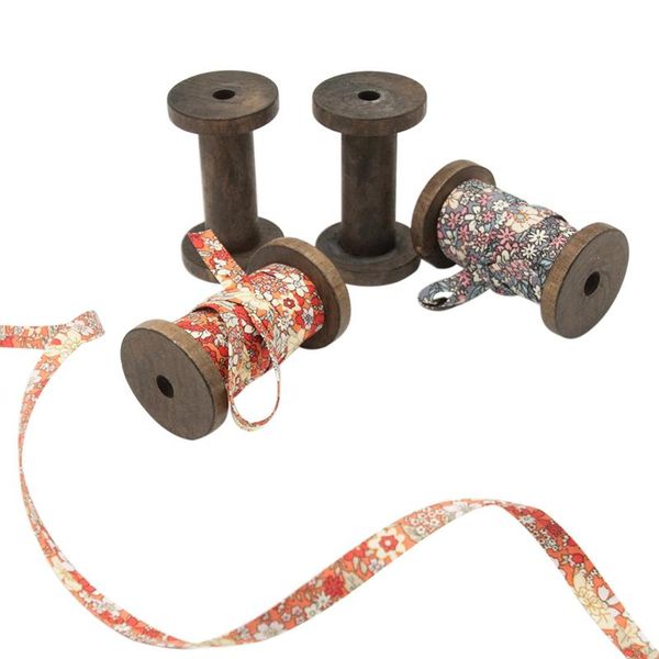 

sewing notions & tools 2pcs wooden bobbins thread spools reels with trims embroidery floss organizer crafts, Black