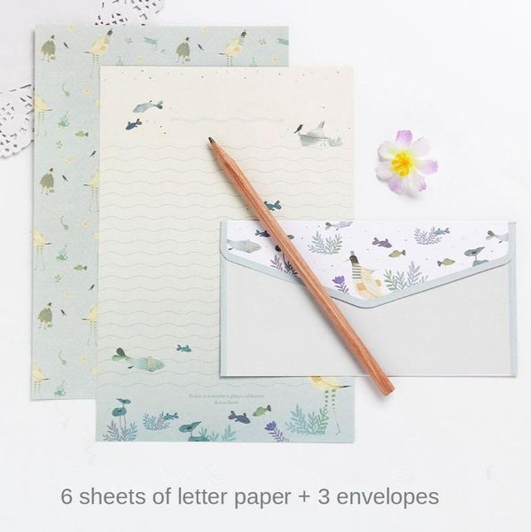 

sheets letter paper + 3 envelopes envelope a5 letterhead set diy postcard greeting card business invitation gift wrap
