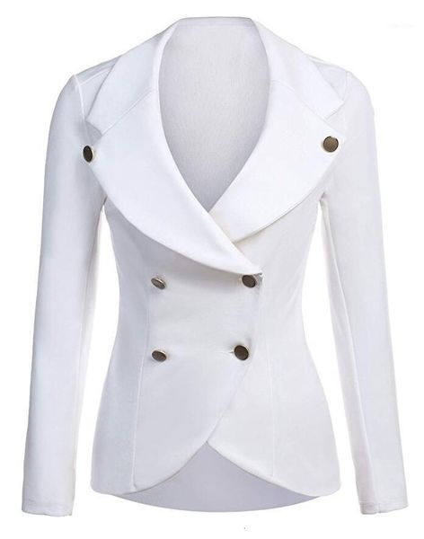 

women's suits & blazers spring autumn slim long sleeve women jacket business office work wear blazer fashion eledouble breasted blazer1, White;black