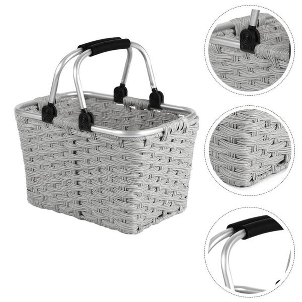 

storage baskets 1pc camping picnic basket handheld shopping washable woven