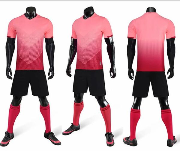 

e18 hight quality soccer jersey breathable football shirt men sports kits blue and yellow maillot de foot, Black