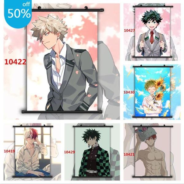 

paintings boku no hero academia katsuki izuku shouto bakugo midoriya todoroki anime posters canvas painting wall art picture home decor