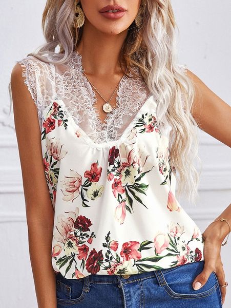 

floral print lace detail t5wx#, White
