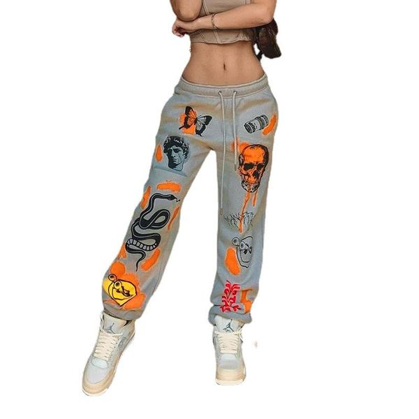 

women's pants & capris gray jogging sweatpants women baggy korean style sports oversize harajuku joggers streetwear casual trousers 202, Black;white