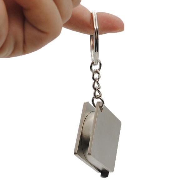 

keychains travel gift multifunctional bag ornaments camping lightweight portable alloy measuring ruler practical key chain, Silver