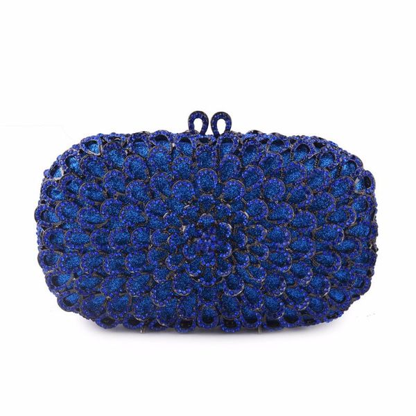 

luxury dazzling women evening bags fashion flower crystal diamond wedding party handbags with chain ladies clutch