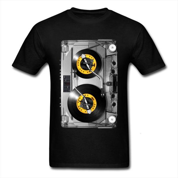 

old school cassette tee mens t shirts nonsplay tape electronic music rock tshirts for men birthday band, White;black