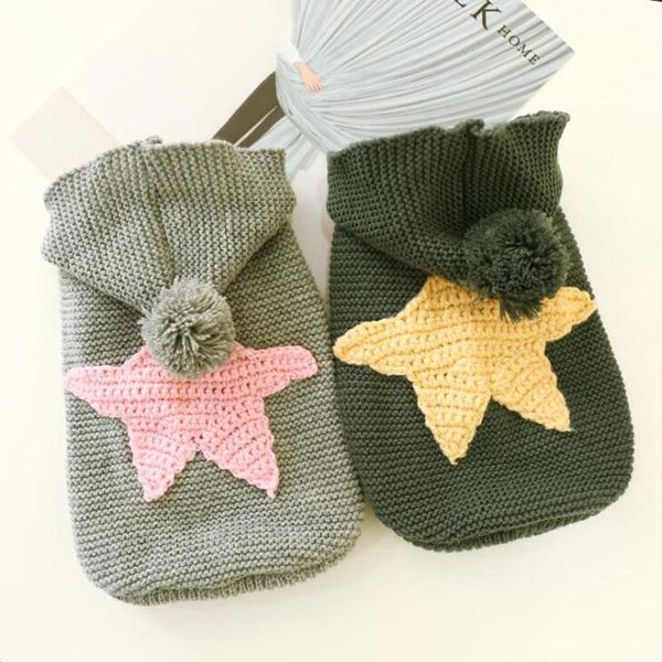 

dog apparel dogs and cats knitted puppy sweater warm coat clothes for chihuahua autumn winter pet clothing fashion hooded