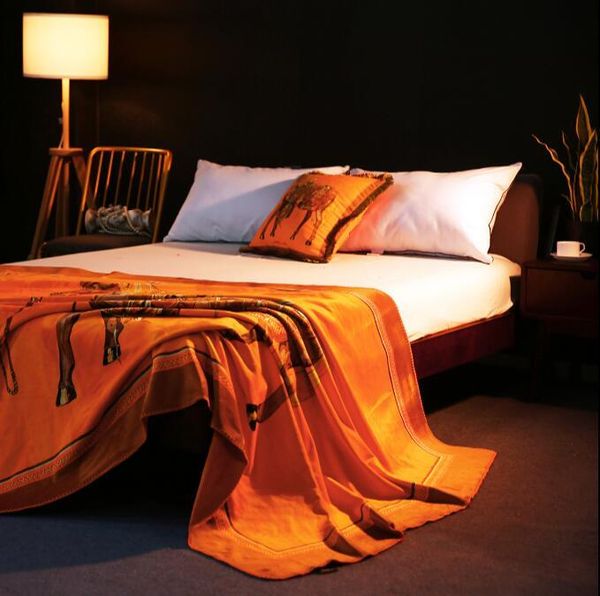 

blankets double-sided luxury flannel orange blanket thick warm super soft multifunctional decorative throw