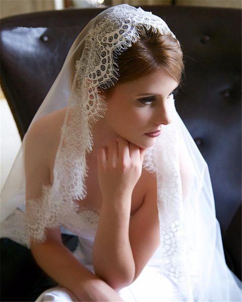 

bridal veils 2021 3m long veil eyelash lace edge beaded beil white/ivory wedding one-layer, Black