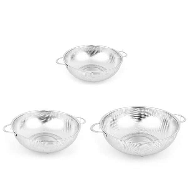 

storage baskets stainless steel colanders with handle,colander perforated strainer for kitchen pasta/vegetable/rice/fruit/