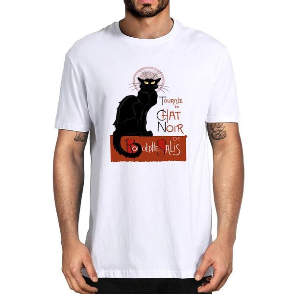 

men's t-shirts cotton funny le chat noir the first modern cabaret summer novelty t-shirt harajuku streetwear women soft tee, White;black