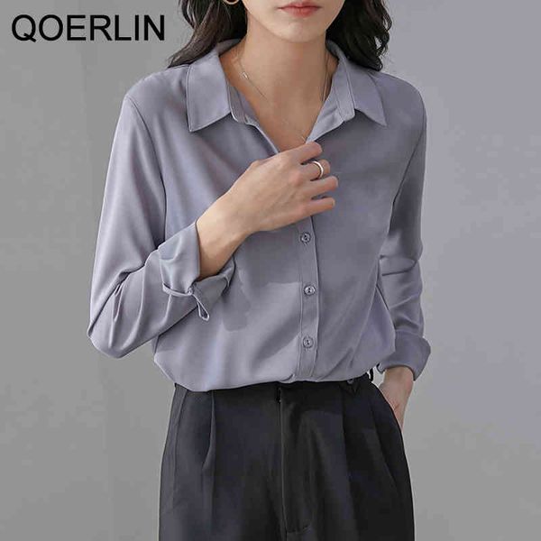 

sweater high fashion ol workwear women blouses korean style sleeve single-breasted loose shirt femme blusas, White;black