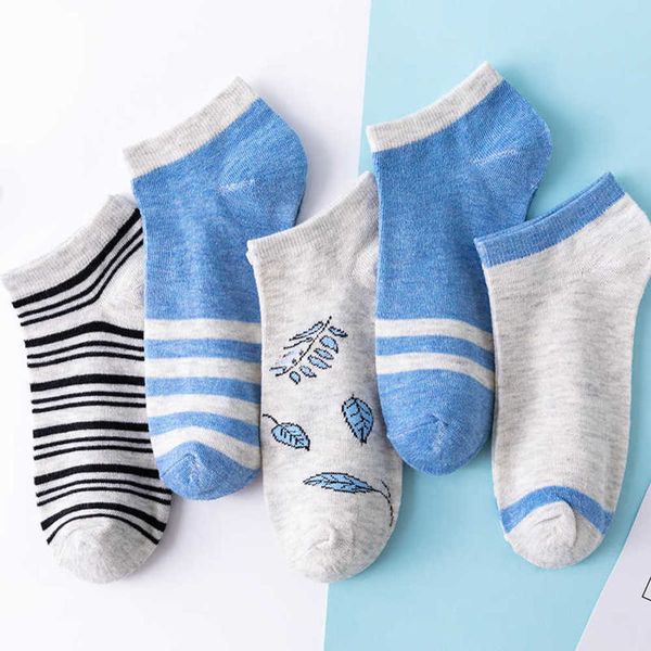 

socks, striped summer fresh boat thin style, short tube socks, Black