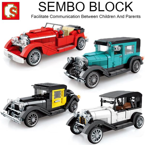 

With original packing box Classic Car Speed Champions Model Building Vintage Old Vehicle City Super Race Sembo Blocks technique
