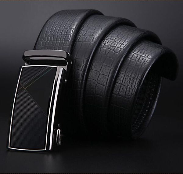 

belts men's rotating pin buckle pu belt two-color casual automatic, Black;brown