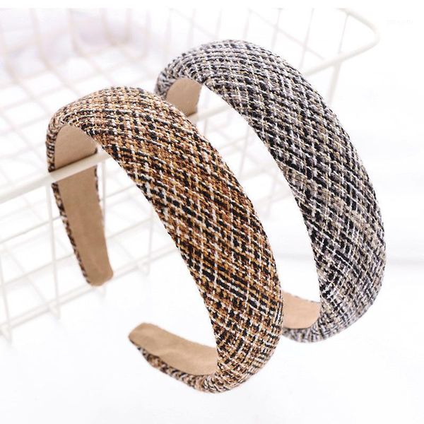 

christmas gift wool plaid bezel hair band women headband hoop clips girls accessories opaska do wlosow diademas1