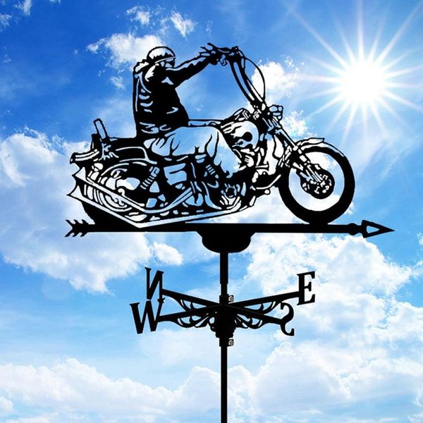 Itens de novidade -Weather vane spinner motocicleta weathervane para jardim jardim decoração metal