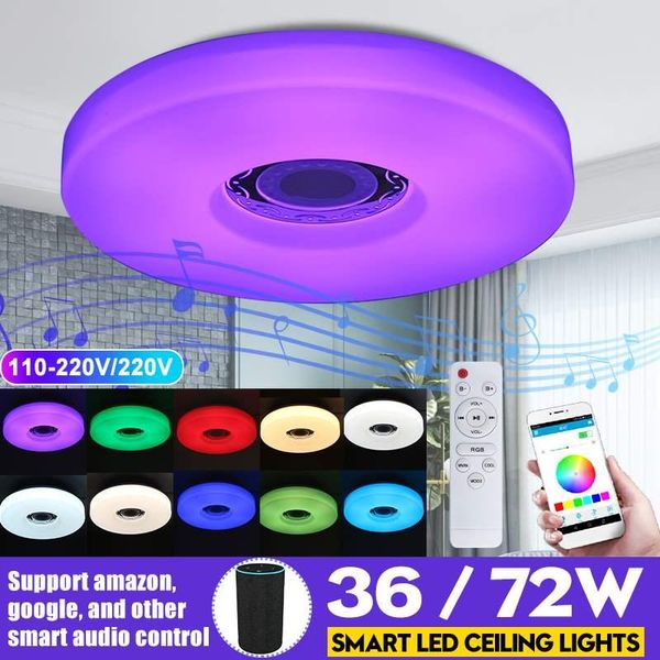 

ceiling lights 36/72w wifi rgb dimmable music remote&app control led lamp bluetooth speaker home lighting fixture