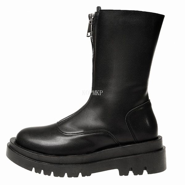 

boots women warm ankle casual zipper female platform shoes gladiator short botas fashion sewing footwear kopmkp winter autumn, Black