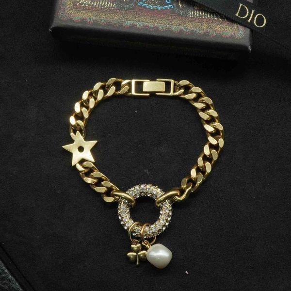 

design jewelry fashion pearl thick chain bracelet, the same as female star, Black