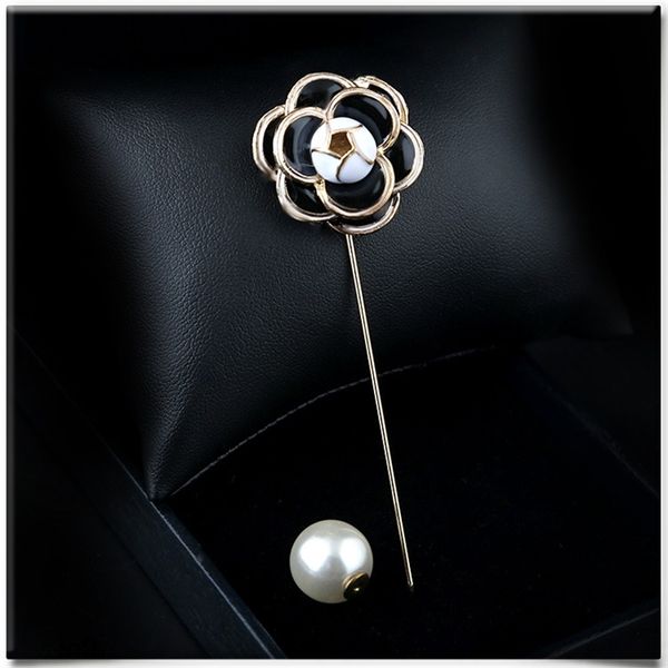 

yfn hundred honeysuckle camellia pearl rose women's s clothing brooches pearl pin accessories one word pin brooch, Gray
