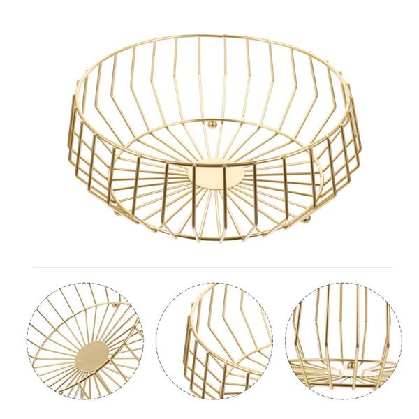 

dishes & plates 1pc iron art fruit bread basket multi-functional sturdy storage