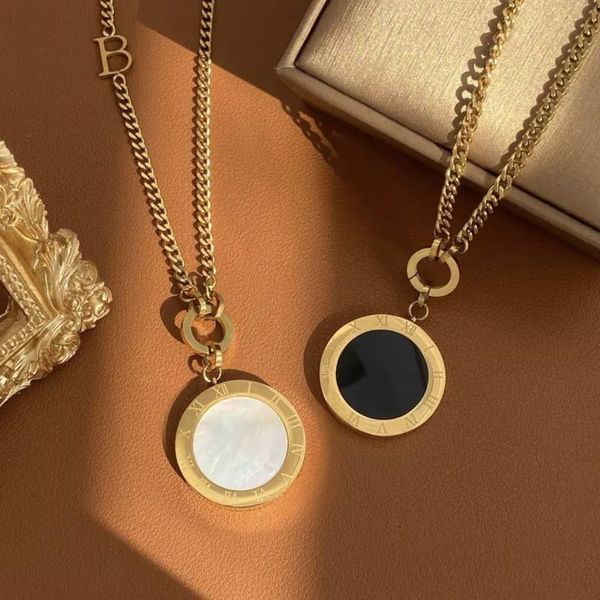 

pendant necklaces classic necklace for women roman disc simple sweater chain exquisite jewelry fashion gift party christmas, Silver