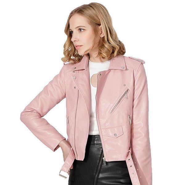 

women's jackets 2021 spring leather jacket women jaqueta de couro feminino coat veste en cuir femme motorcycle feminina, Black;brown