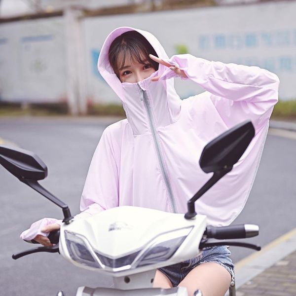 

sun protection clothing female ice silk long-sleeved uv cover face fashion shirt jacket women's jackets, Black;brown