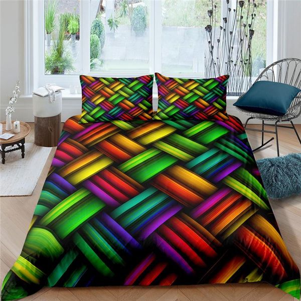 

bedding sets home living luxury 3d weave texture print 2/3pcs soft duvet cover pillowcase kids  and king eu/us/au size