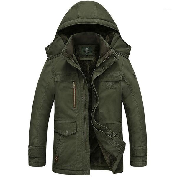 

men's down & parkas brand winter jacket men windbreaker thick warm parka hooded collar fleece liner hombre invierno plus 5xl coat, Black
