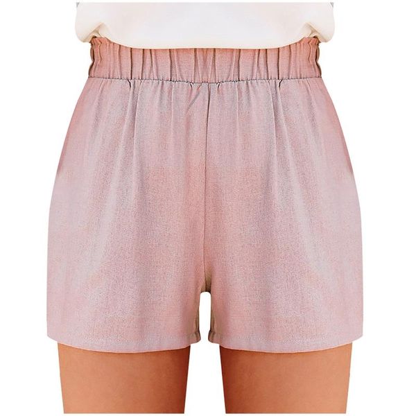 

women's shorts fashion casual solid color wide leg pants pocket concise sports comfortable elastic waist loose short #t3g, White;black