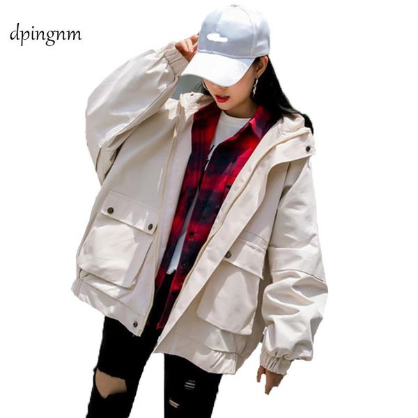 

women's jackets 4 colors loose women spring outerwear plus size xl casual pockets jacket coat kkfy312, Black;brown