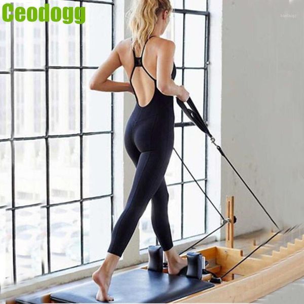 

pad sleeveless workout yoga jumpsuit stretch fitness ballet bodysuit rompers one piece sport set women sports bra gym clothing outfit