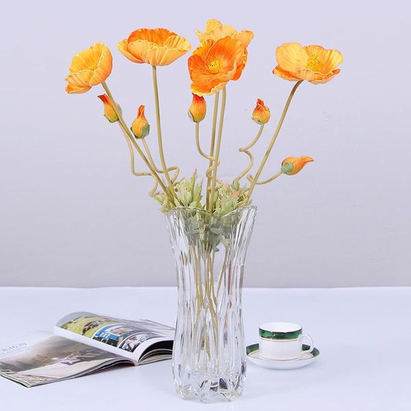 

1pc 55cm mini poppy silk cherry blossoms artificial flower for wedding decoration diy scrapbooking garland craft fake decorative flowers & w