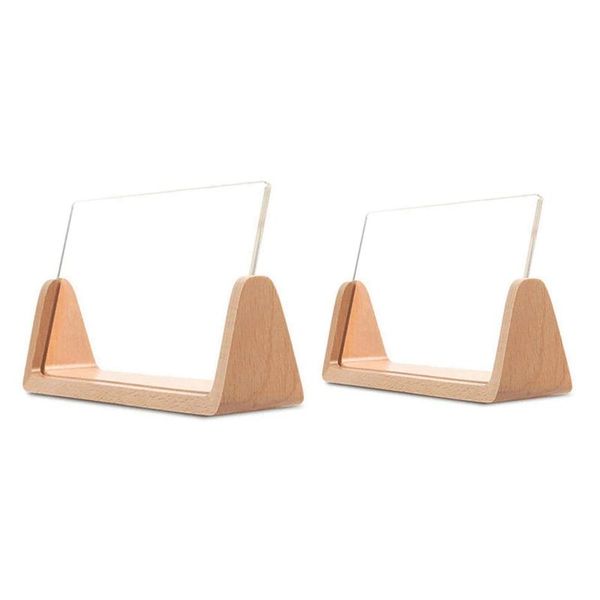 

frames 2 set u-shaped acrylic po frame solid wood home desk decoration for office/bedroom/living room/cafe, 5 inch & 6