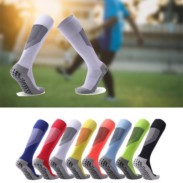 

men's soccer compression stockings cushioning performance football socks sports, Black